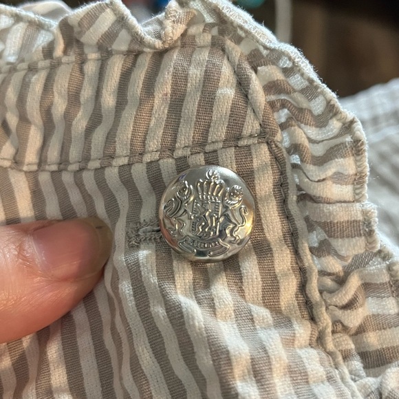 Sandro Tan and White Striped cropped button Jacket size Large - Picture 4 of 8